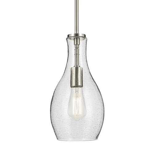 Kichler Lighting Everly Brushed Nickel Mini-Pendant Light with Bell Shade