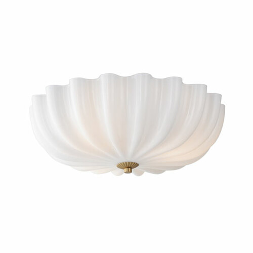 Bundt 15.50-Inch Flush Mount & Sconce in Natural Aged Brass by Maxim