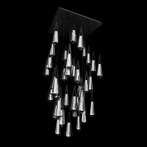 Devotion LED 41-Light Pendant in Black by Schonbek Beyond