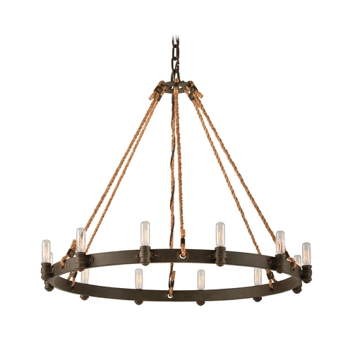 Pike Place 32-Inch Wide Chandelier in Shipyard Bronze by Troy Lighting