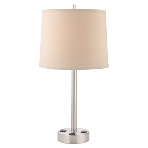 Design Classics Lighting Design Classics Satin Nickel Baseline Table Lamp / Linen Shade DCL 6729-3-09 SH7209