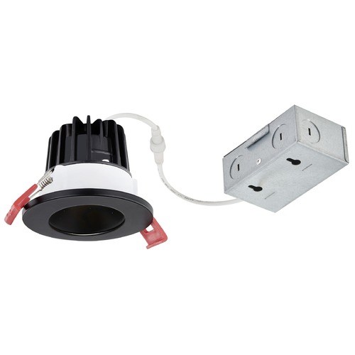 2'' LED Canless 8W Black/Black Recessed Downlight 3000K IC Rated By Recesso