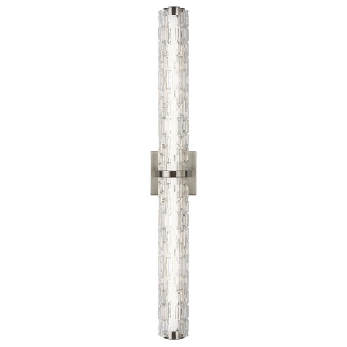 Cutler Satin Nickel LED Vertical Bathroom Light by Visual Comfort Studio