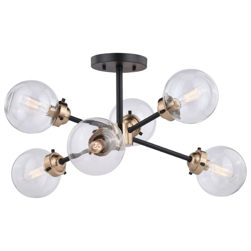 Vaxcel Lighting Orbit Oil Rubbed Bronze & Muted Brass Semi-Flushmount Light