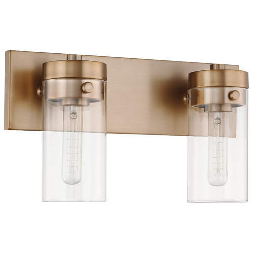 Intersection 2-Light Vanity Light in Burnished Brass by Nuvo Lighting