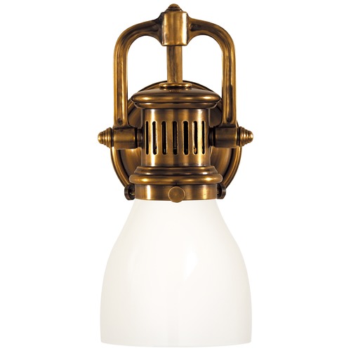 Visual Comfort Signature Collection E.F. Chapman Yoke Suspended Sconce in Brass & White by Visual Comfort Signature SL2975HABWG