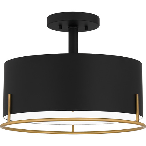 Quoizel Lighting Chalfont Semi-Flush Mount in Matte Black by Quoizel Lighting QSF5580MBK