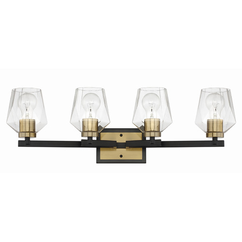 Craftmade Lighting Avante Grand Flat Black & Satin Brass Bathroom Light by Craftmade Lighting 56904-FBSB