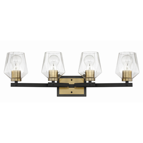 Avante Grand Flat Black & Satin Brass Bathroom Light by Craftmade Lighting