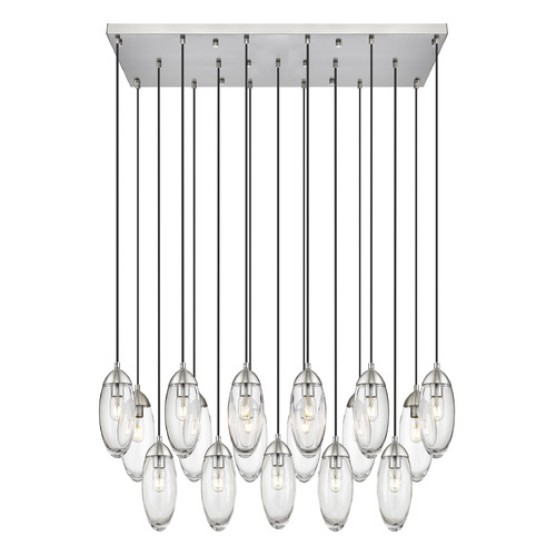 Z-Lite Arden Brushed Nickel Multi-Light Pendant with Oblong Shade