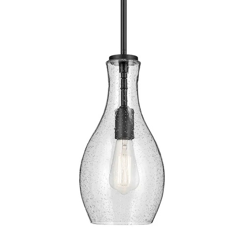 Kichler Lighting Everly Black Mini-Pendant Light with Bell Shade