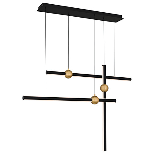 Quoizel Lighting Harvick Matte Black & Gold LED Island Light
