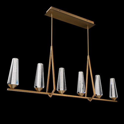 Devotion 6-Light LED Linear Pendant in Aged Brass by Schonbek Beyond