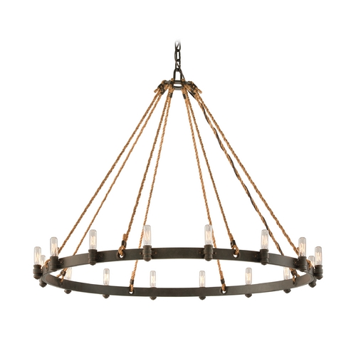 Troy Lighting Pike Place 42-Inch Wide Chandelier in Shipyard Bronze by Troy Lighting F3127