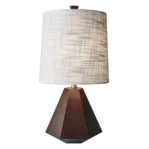Adesso Home Grayson Walnut Birch Wood Table Lamp with Cylindrical Shade