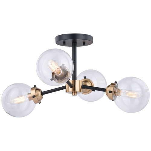 Vaxcel Lighting Orbit Oil Rubbed Bronze & Muted Brass Semi-Flushmount Light