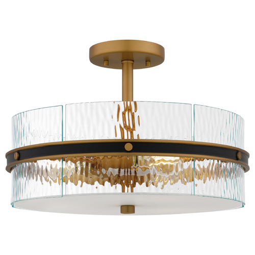 Quoizel Lighting Reagan Matte Black & Gold Semi-Flushmount Light