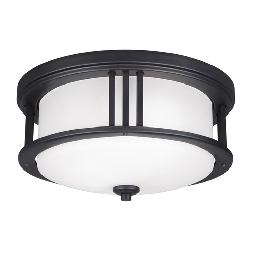 Crowell 14-Inch Outdoor Flush Mount in Black by Generation Lighting