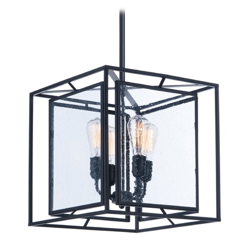 Maxim Lighting Seeded Glass Pendant Light Square Maxim Lighting 21675CDBK/BUI