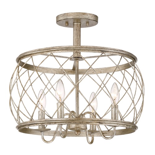 Quoizel Lighting Dury Century Silver Leaf Semi-Flush by Quoizel Lighting RDY1717CS