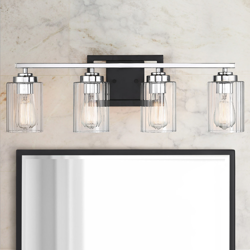 Redmond 27.50-Inch Bath Light in Black & Chrome by Savoy House