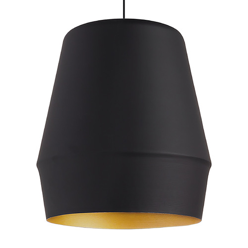 Allea LED Pendant in Black & Gold by Visual Comfort Modern