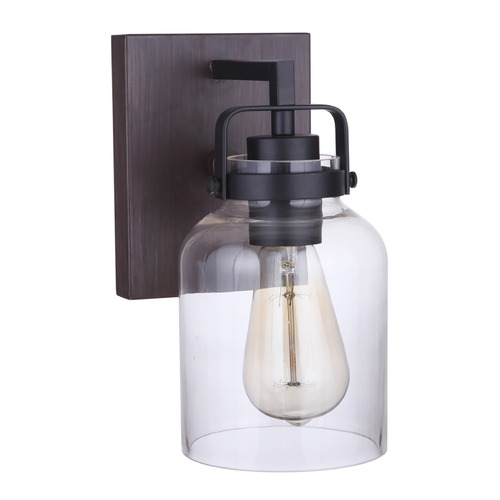 Foxwood Flat Black & Dark Teak Sconce by Craftmade Lighting