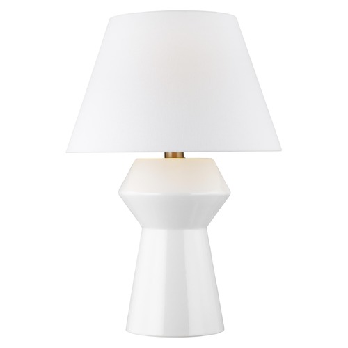 Chapman & Meyers Abaco Arctic White & Burnished Brass LED Table Lamp by Visual Comfort Studio