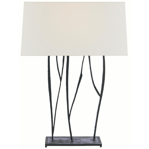 Visual Comfort Signature Collection Aspen Blackened Rust Console & Buffet Lamp with Rectangle Shade