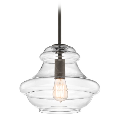 Everly 10.25-Inch Olde Bronze Schoolhouse Pendant by Kichler Lighting