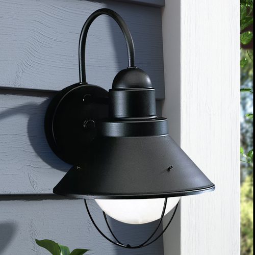 Kichler Lighting Seaside 12-Inch High Outdoor Wall Light in Black by Kichler Lighting 9022BK