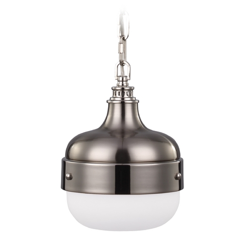 Generation Lighting Cadence Pendant in Polished Nickel  &  Steel by Generation Lighting P1282PN/BS