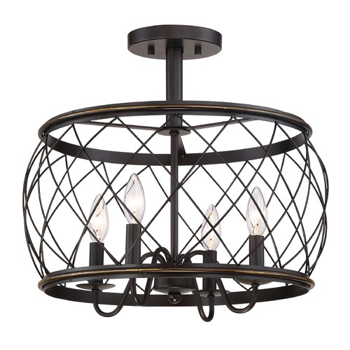 Quoizel Lighting Dury Palladian Bronze Semi-Flush by Quoizel Lighting RDY1717PN