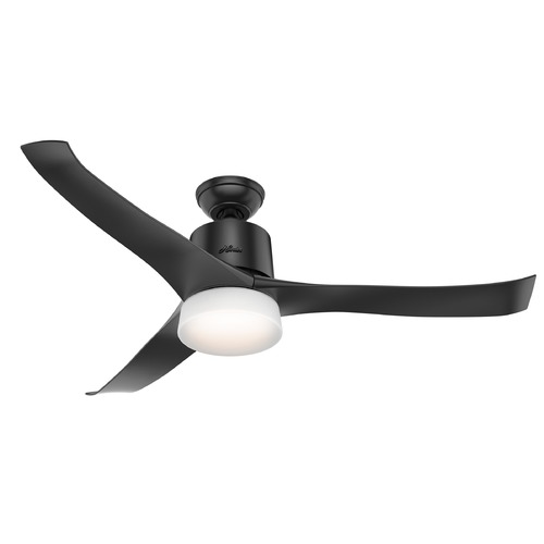 Hunter Fan Company Hunter 54-Inch Matte Black LED Ceiling Fan with Light with Hand-Held Remote 59375
