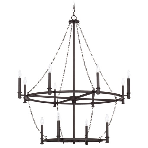 Lancaster 40.50-Inch Wide Chandelier in Black Iron by Capital Lighting