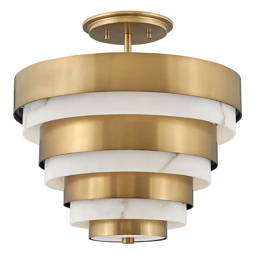 Echelon Medium Semi-Flush Mount in Heritage Brass by Hinkley Lighting
