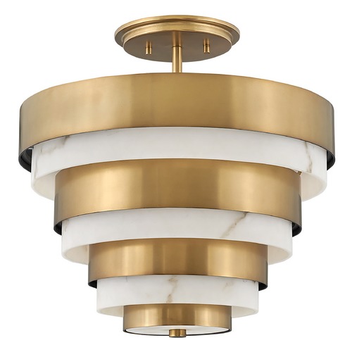 Hinkley Echelon Medium Semi-Flush Mount in Heritage Brass by Hinkley Lighting 30183HB