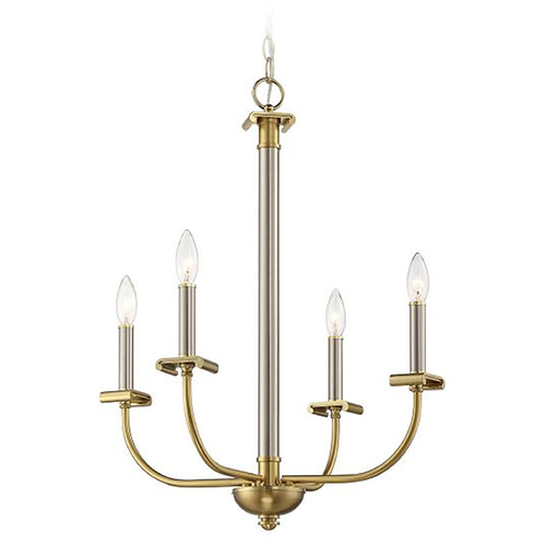 Craftmade Lighting Stanza Brushed Polished Nickel & Satin Brass Mini-Chandelier by Craftmade Lighting 54824-BNKSB