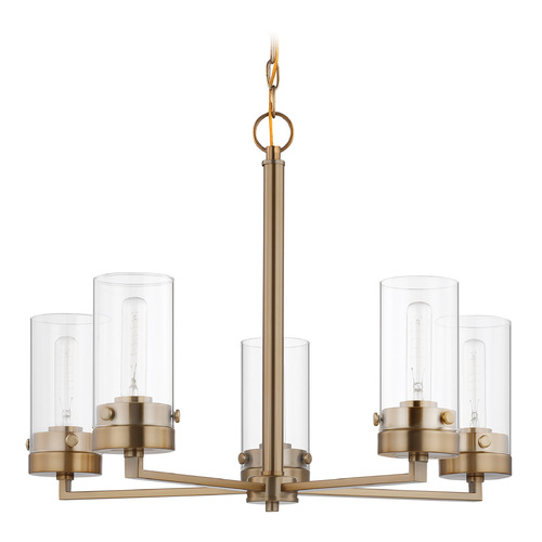 Intersection 5-Light Chandelier in Burnished Brass by Nuvo Lighting