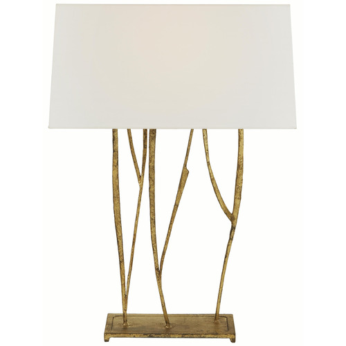 Visual Comfort Signature Collection Aspen Gilded Iron Console & Buffet Lamp with Rectangle Shade