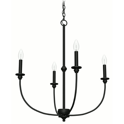 Southcrest Flat Matte Black Chandelier by Hunter Fan Company