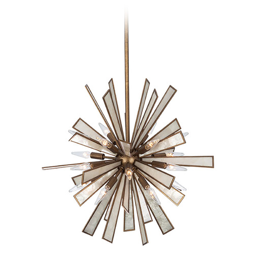 Kalco Lighting Radiance Pearlized Antique Brass Pendant Light