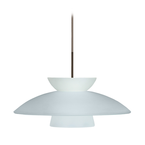 Modern Pendant Light Frosted Glass Bronze by Besa Lighting