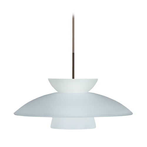 Besa Lighting Modern Pendant Light Frosted Glass Bronze by Besa Lighting 1JT-451325-BR