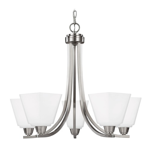 Generation Lighting Parkfield 24.75-Inch Chandelier in Brushed Nickel by Generation Lighting 3113005-962