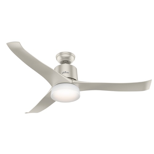 Hunter Fan Company Hunter 54-Inch Matte Nickel LED Ceiling Fan with Light with Hand-Held Remote 59376