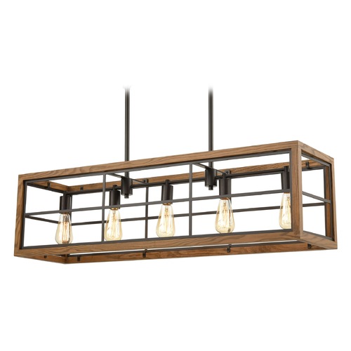 Elk Lighting Elk Lighting Warehouse Window Oil Rubbed Bronze, Medium Oak Island Light 33316/5