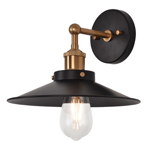 Matteo Lighting Bulstrodes Workshop Aged Gold & Black Sconce by Matteo Lighting W46111AGBK