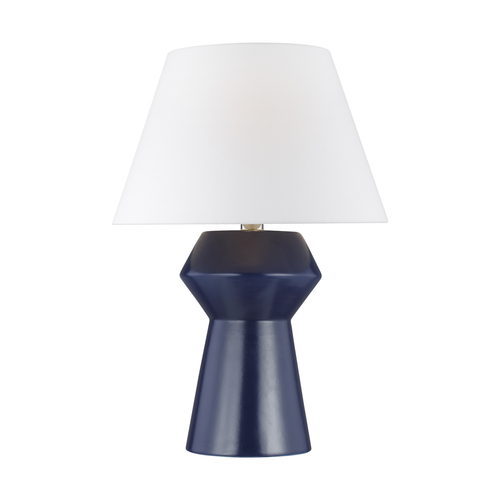 Visual Comfort Studio Collection Chapman & Meyers Abaco Indigo & Polished Nickel LED Inverted Table Lamp by Visual Comfort Studio CT1061INDPN1