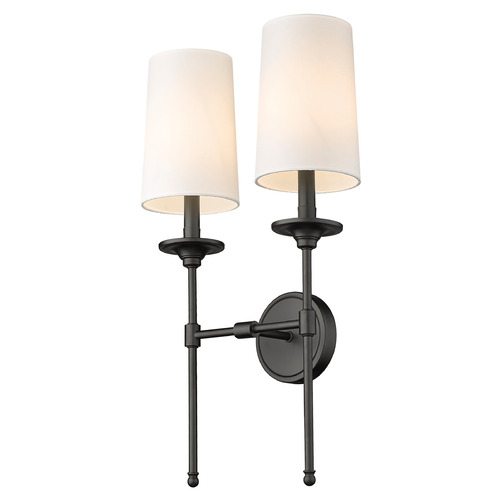 Z-Lite Emily Matte Black Sconce by Z-Lite 3033-2S-MB